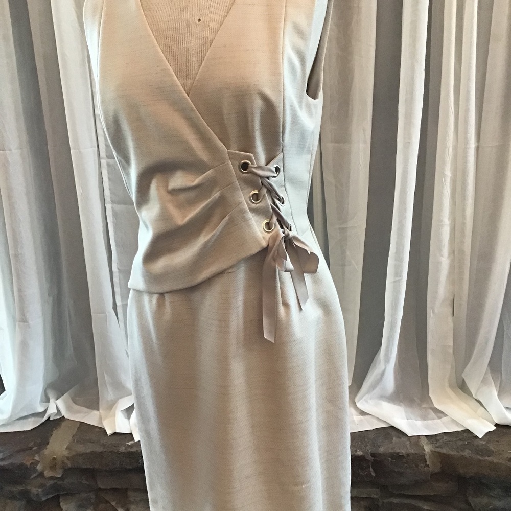 Antonio Melani Cream Linen Dress